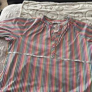 Rainbow striped blouse.